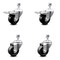 Service Caster 3.5 Inch Phenolic Swivel 12mm Threaded Stem Caster Total Lock Brake, 2PK SCC-TSTTL20S3514-PHR-M1215-2-S-2 - alternate 2